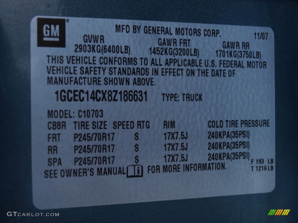 2008 Silverado 1500 Work Truck Regular Cab - Blue Granite Metallic / Light Titanium/Ebony Accents photo #16