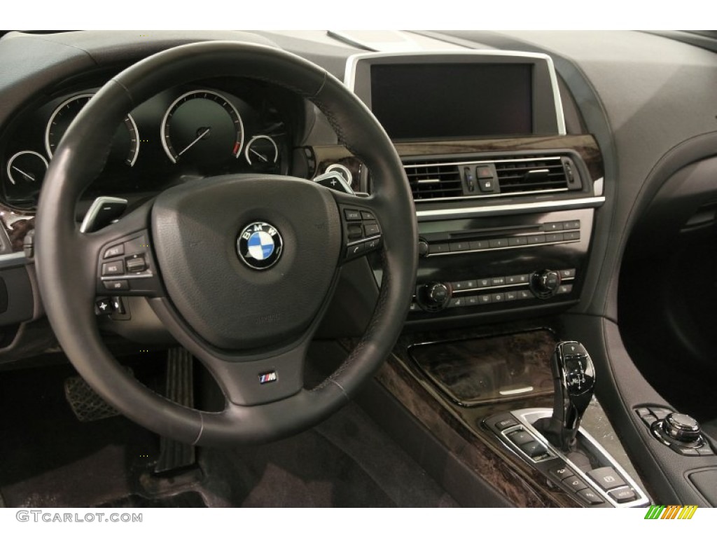 2012 BMW 6 Series 650i xDrive Coupe Black Nappa Leather Dashboard Photo #90430632