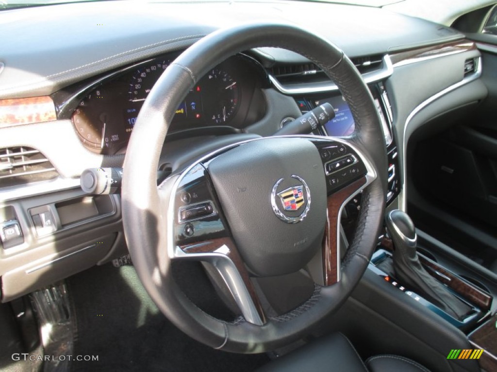 2013 Cadillac XTS Luxury FWD Jet Black Steering Wheel Photo #90432066