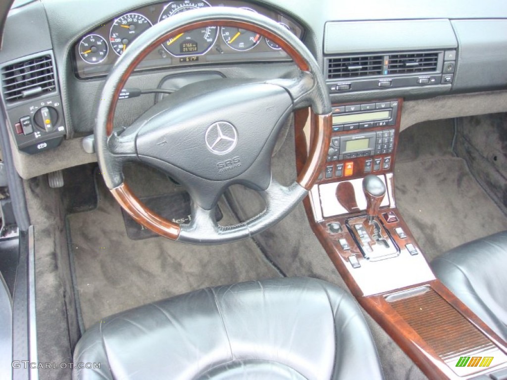 Black Interior 1999 Mercedes-Benz SL 600 Sport Roadster Photo #90439128