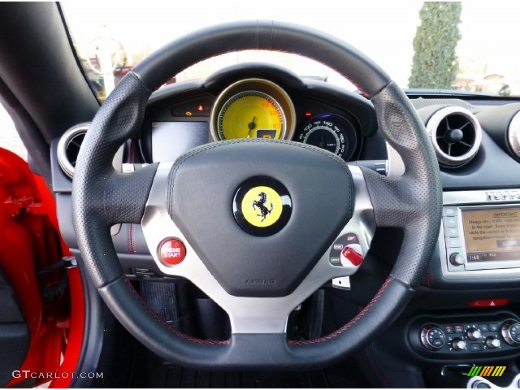 2010 Ferrari California Standard California Model Nero Steering Wheel Photo #90440838