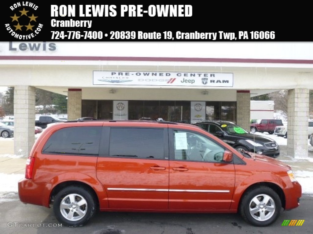 2008 Grand Caravan SXT - Sunburst Orange Pearl / Dark Slate/Light Shale photo #1