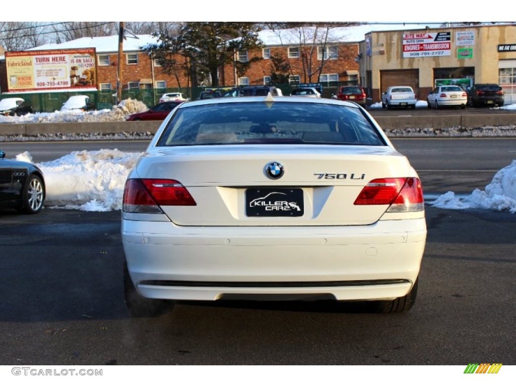 2008 7 Series 750Li Sedan - Alpine White / Rust Brown photo #6