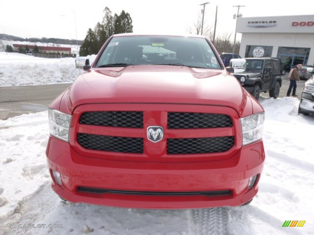 2014 1500 Express Quad Cab 4x4 - Flame Red / Black/Diesel Gray photo #3