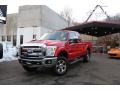 2011 Vermillion Red Ford F250 Super Duty Lariat SuperCab 4x4  photo #3