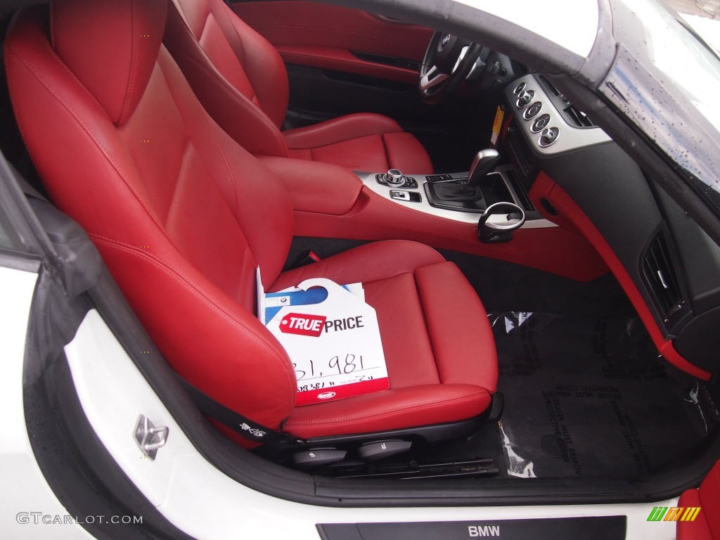 2011 Z4 sDrive30i Roadster - Alpine White / Coral Red photo #5
