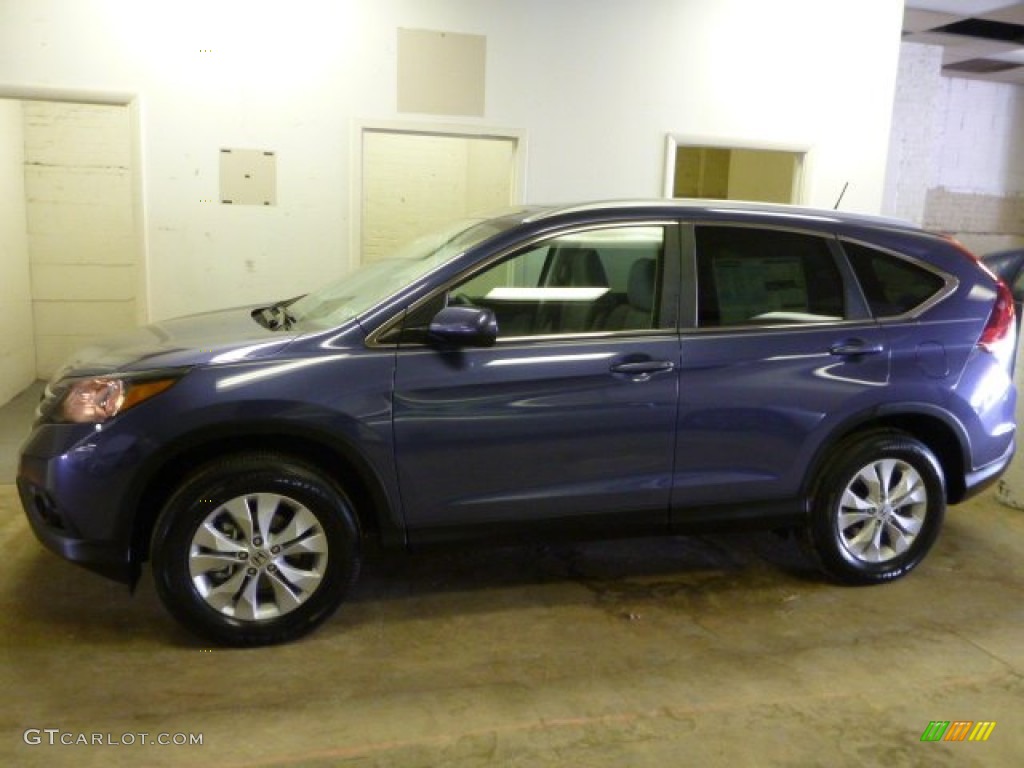 2014 CR-V EX-L AWD - Twilight Blue Metallic / Gray photo #2