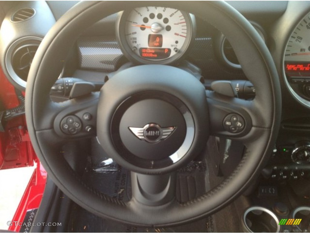 2014 Mini Cooper S Coupe Carbon Black Steering Wheel Photo #90456888
