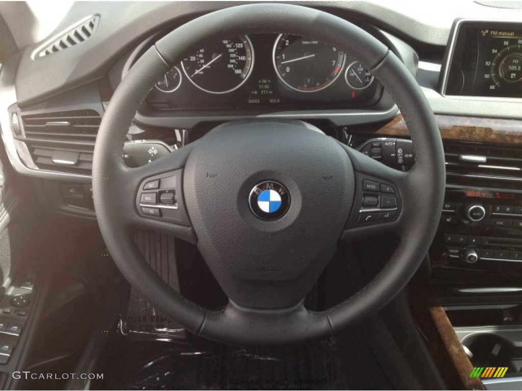 2014 BMW X5 xDrive35i Black Steering Wheel Photo #90457670