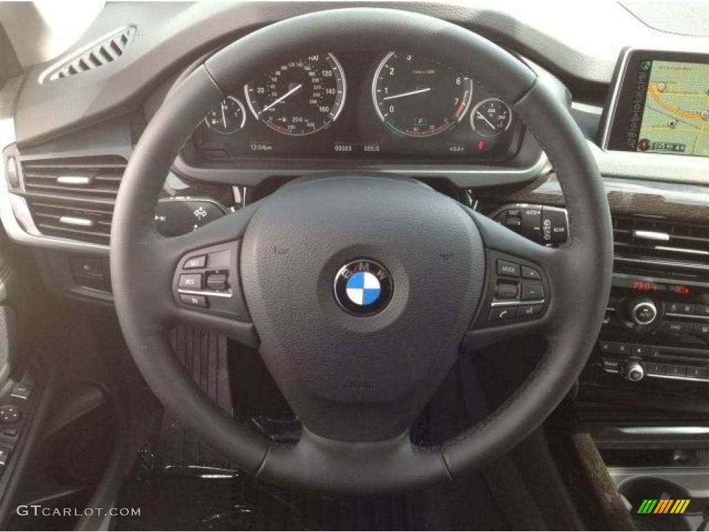 2014 BMW X5 xDrive35i Black Steering Wheel Photo #90457851