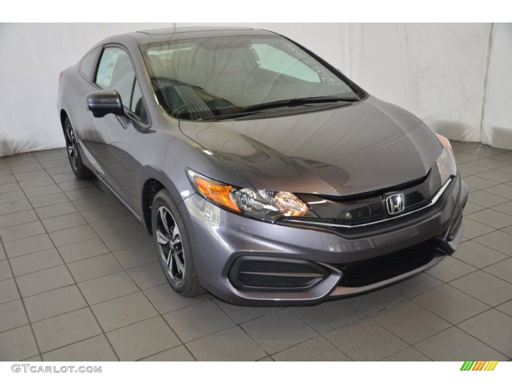 Modern Steel Metallic 2014 Honda Civic EX Coupe Exterior Photo #90458098