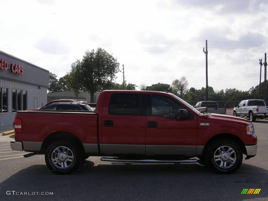 2006 F150 XLT SuperCrew - Bright Red / Tan photo #2