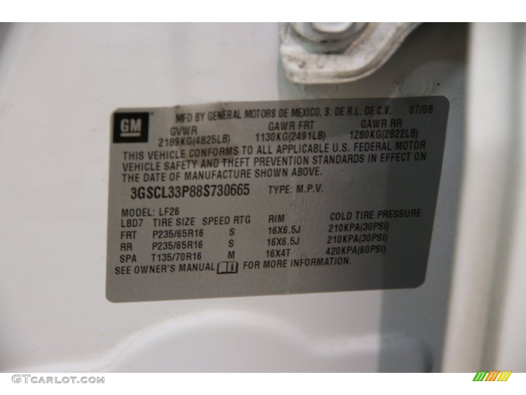 2008 VUE XE - Polar White / Tan photo #18