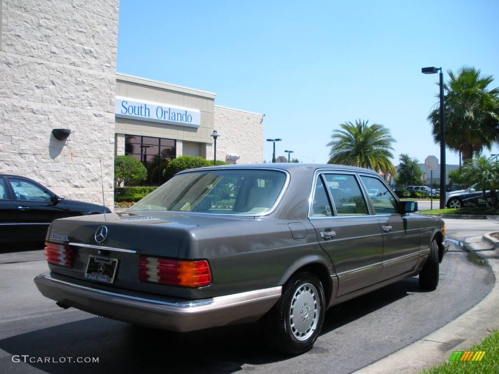 1991 S Class 420 SEL - Pearl Grey Metallic / Parchment photo #6