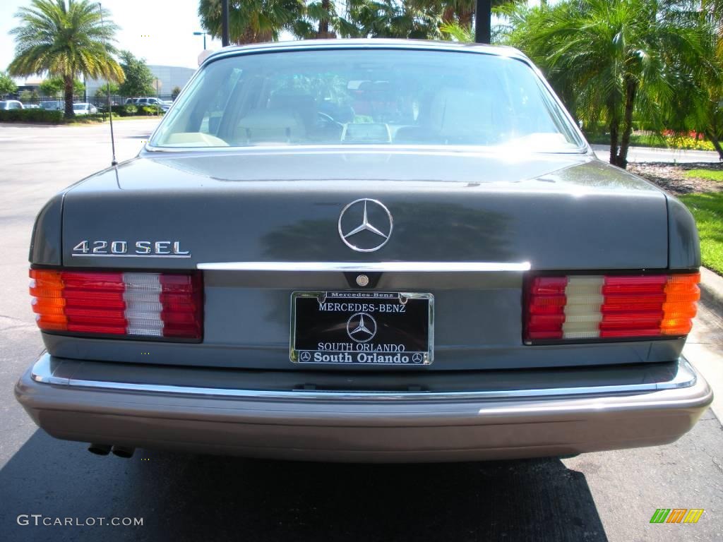 1991 S Class 420 SEL - Pearl Grey Metallic / Parchment photo #7