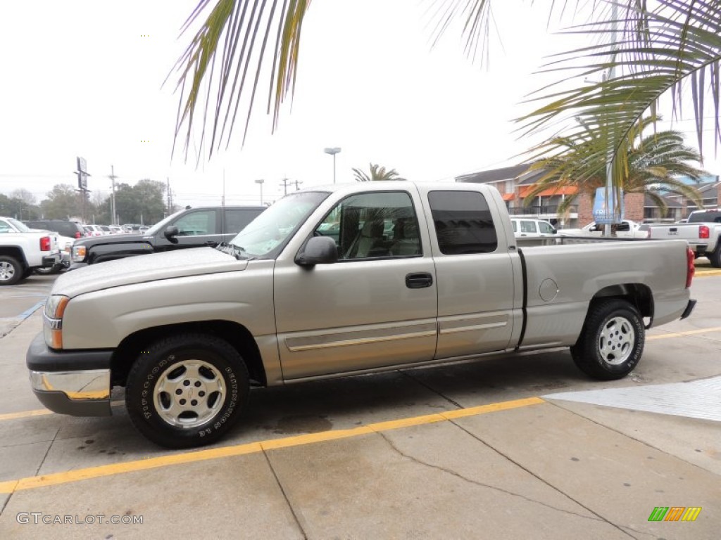 2003 Silverado 1500 LS Extended Cab - Light Pewter Metallic / Tan photo #4