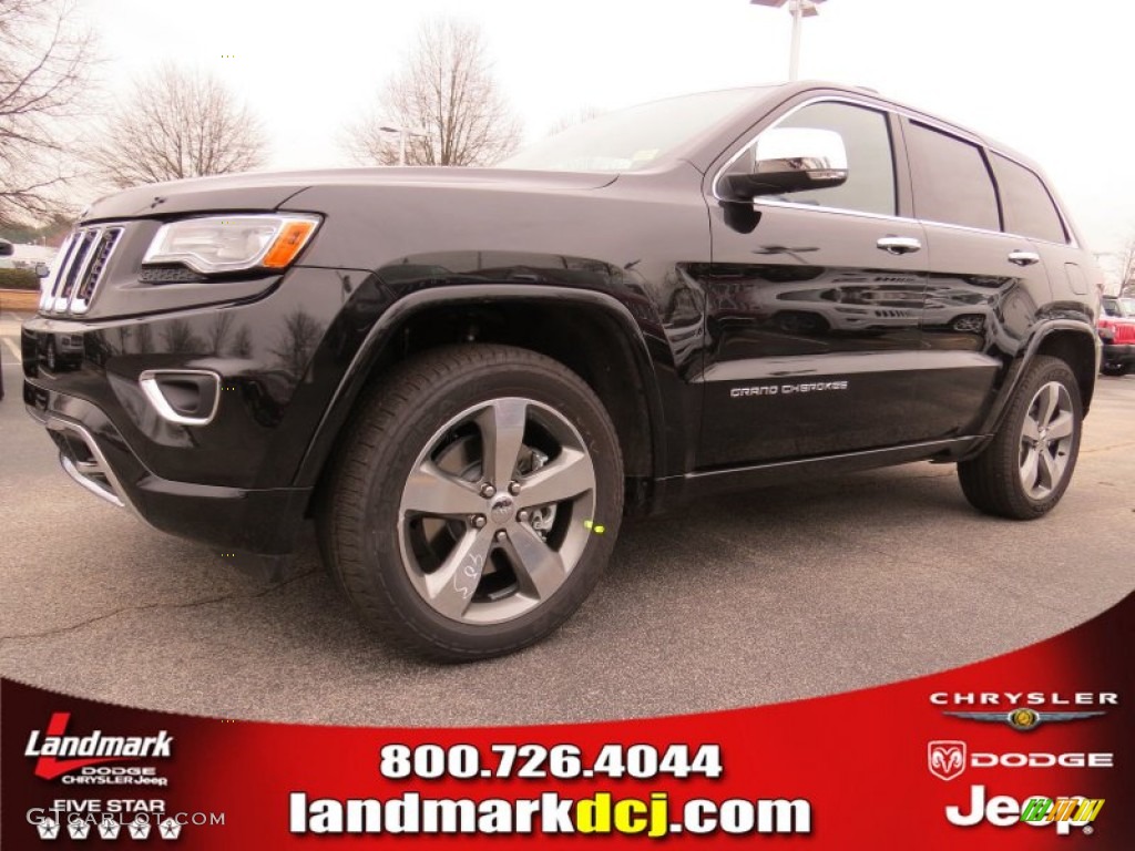 2014 Grand Cherokee Overland 4x4 - Brilliant Black Crystal Pearl / Overland Morocco Black photo #1