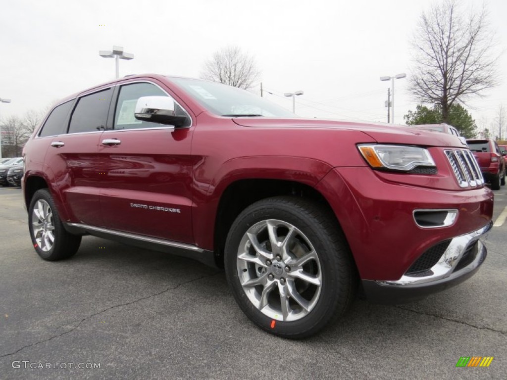 2014 Grand Cherokee Summit - Deep Cherry Red Crystal Pearl / Summit Grand Canyon Jeep Brown Natura Leather photo #4