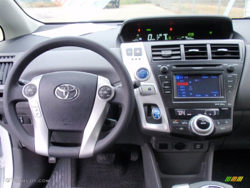 2013 Prius v Three Hybrid - Super White / Misty Gray photo #40