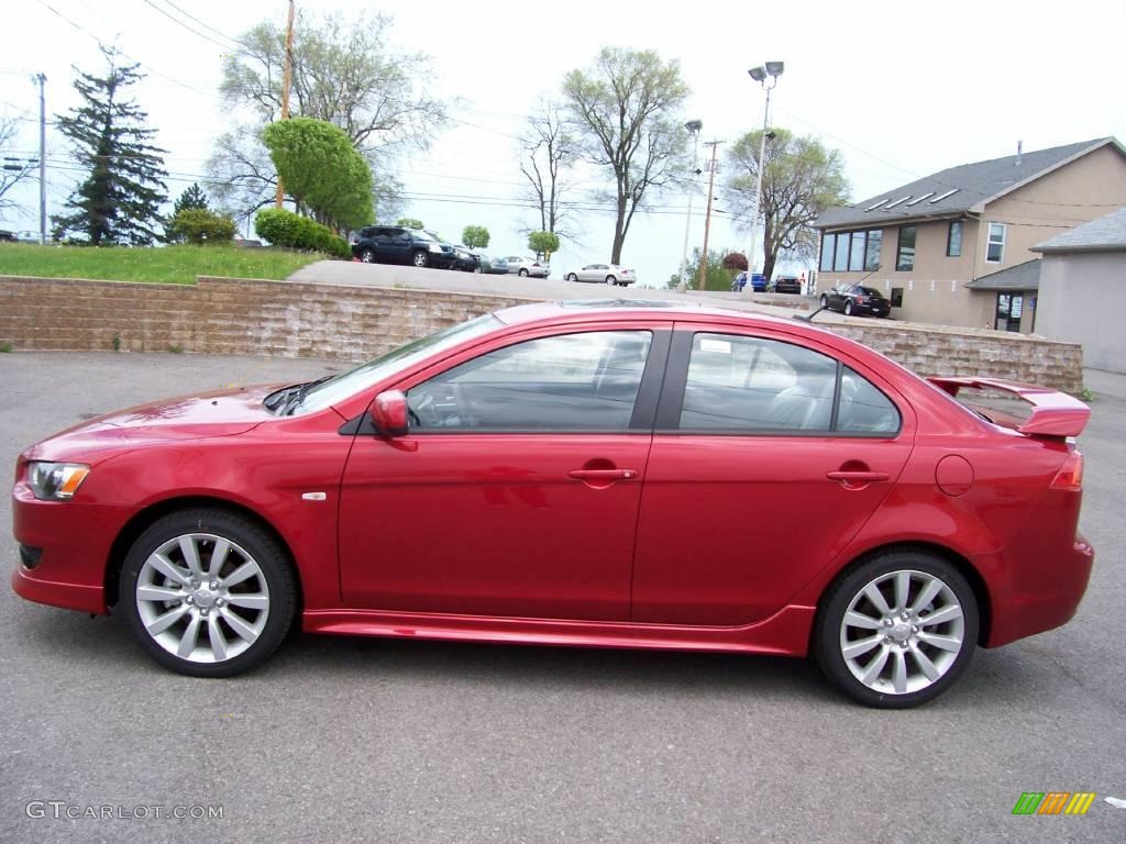 2009 Lancer GTS - Rally Red Pearl / Black photo #9