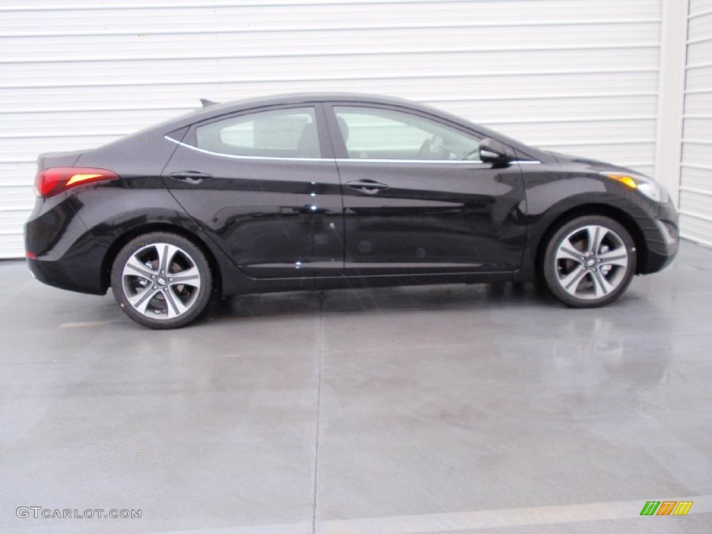 2014 Elantra Sport Sedan - Black Noir Pearl / Gray photo #3