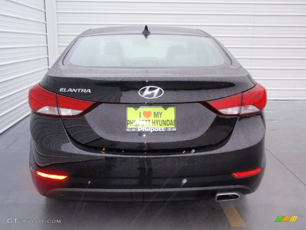 2014 Elantra Sport Sedan - Black Noir Pearl / Gray photo #5