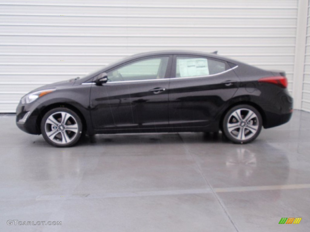 2014 Elantra Sport Sedan - Black Noir Pearl / Gray photo #6