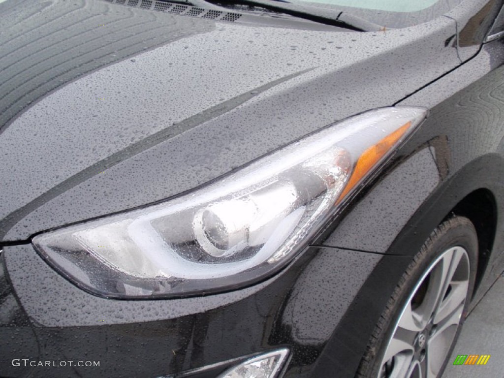 2014 Elantra Sport Sedan - Black Noir Pearl / Gray photo #9