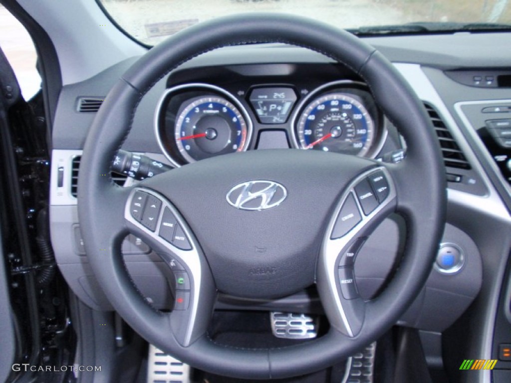 2014 Hyundai Elantra Sport Sedan Gray Steering Wheel Photo #90487765