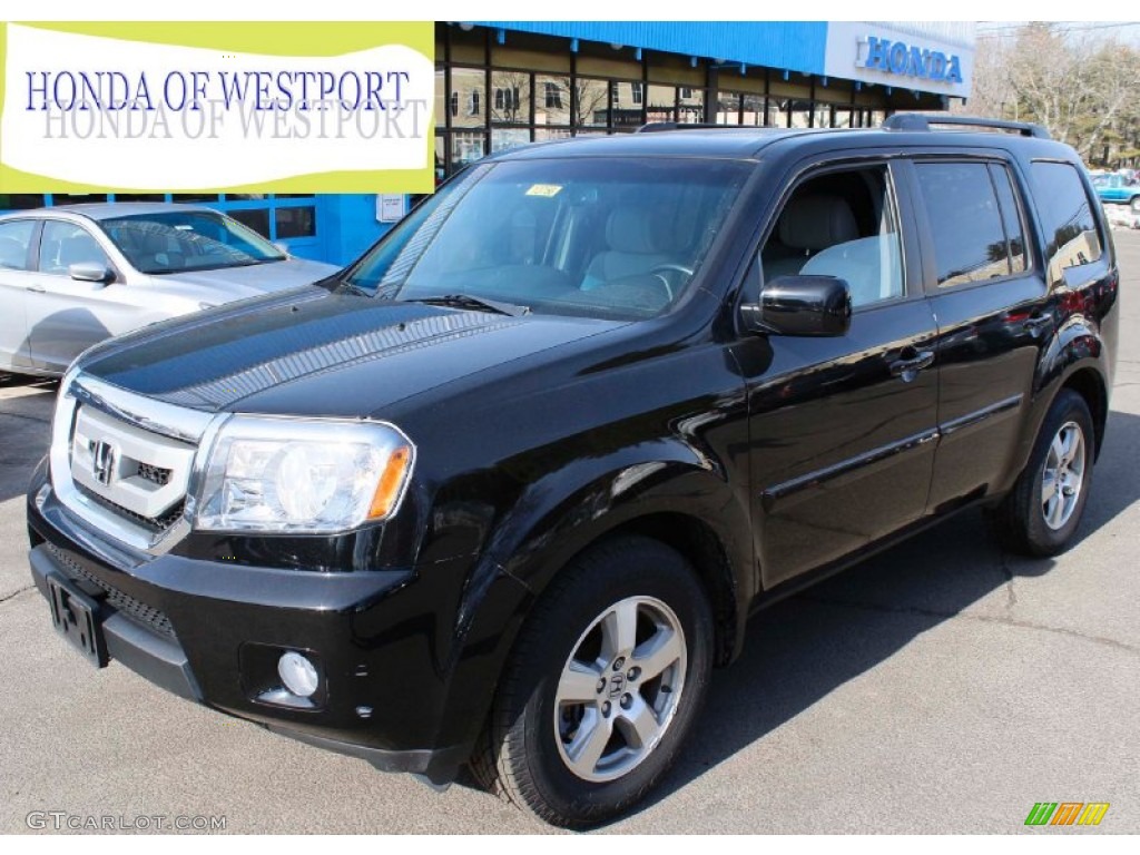 2011 Pilot EX-L 4WD - Crystal Black Pearl / Gray photo #1