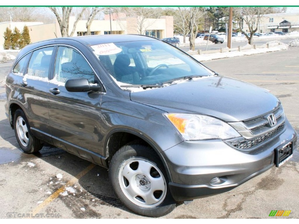 2011 CR-V LX 4WD - Polished Metal Metallic / Gray photo #3