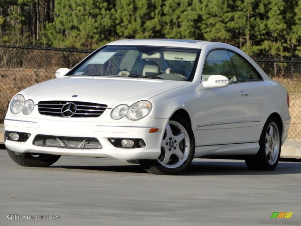 2004 CLK 500 Coupe - Alabaster White / Stone photo #1