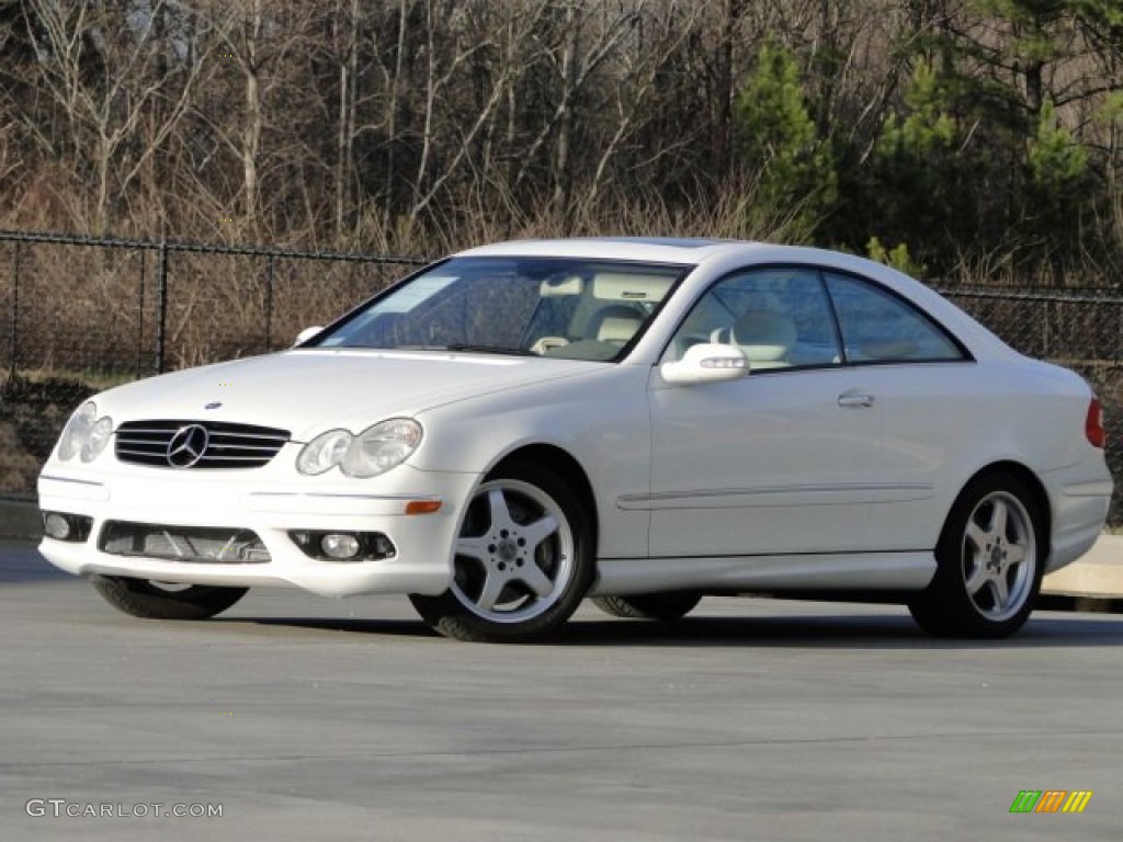 2004 CLK 500 Coupe - Alabaster White / Stone photo #2
