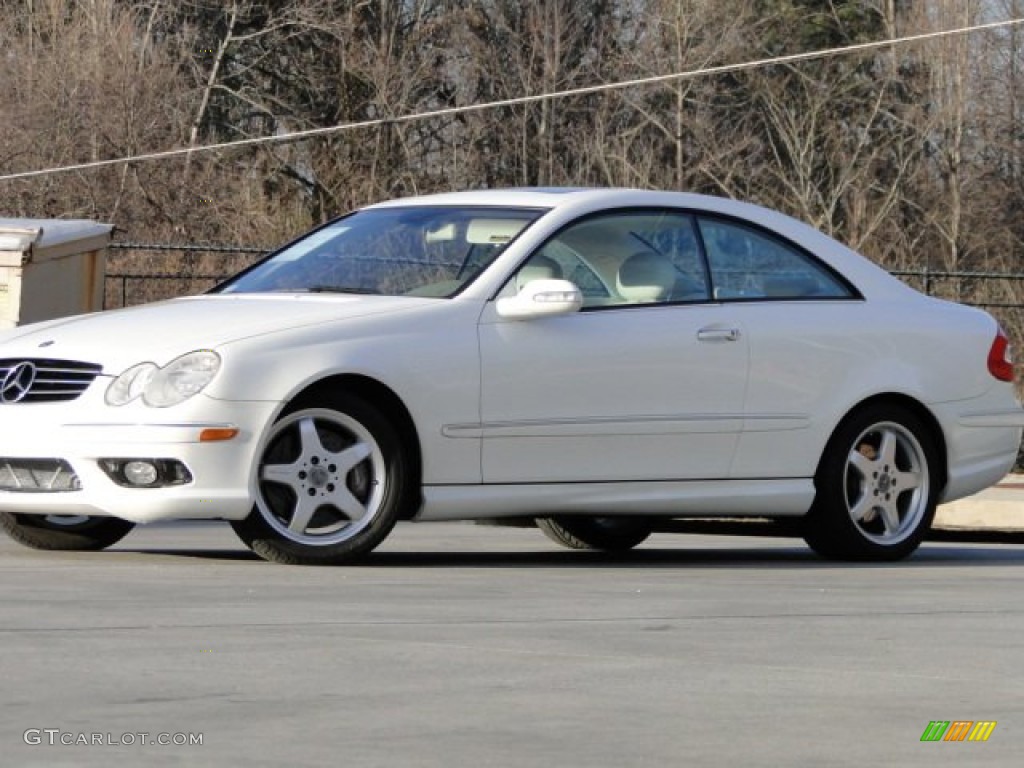 2004 CLK 500 Coupe - Alabaster White / Stone photo #3