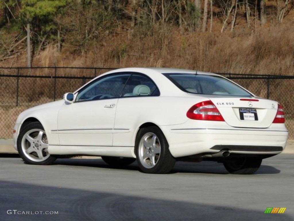 2004 CLK 500 Coupe - Alabaster White / Stone photo #6