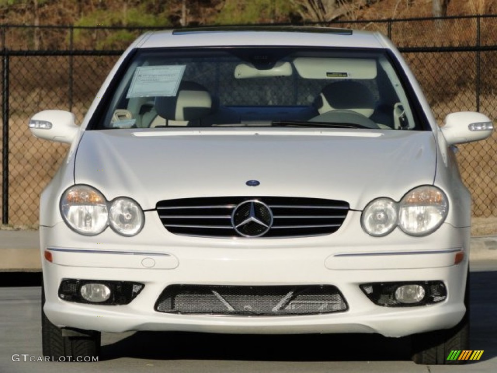 2004 CLK 500 Coupe - Alabaster White / Stone photo #7