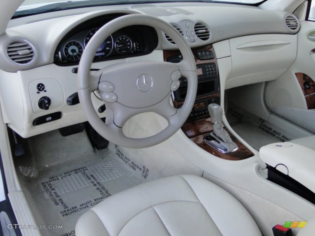 2004 CLK 500 Coupe - Alabaster White / Stone photo #10