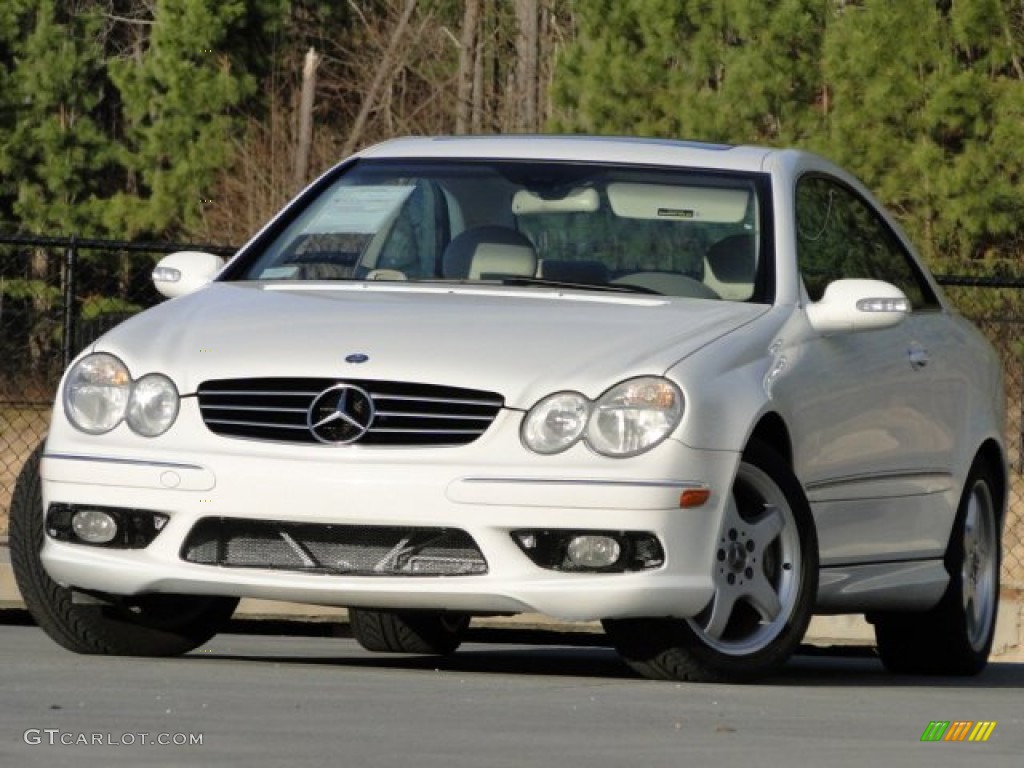 2004 CLK 500 Coupe - Alabaster White / Stone photo #27
