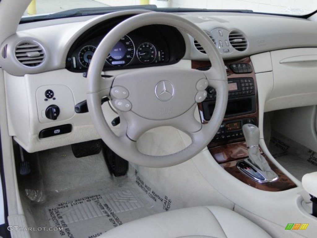 2004 CLK 500 Coupe - Alabaster White / Stone photo #40