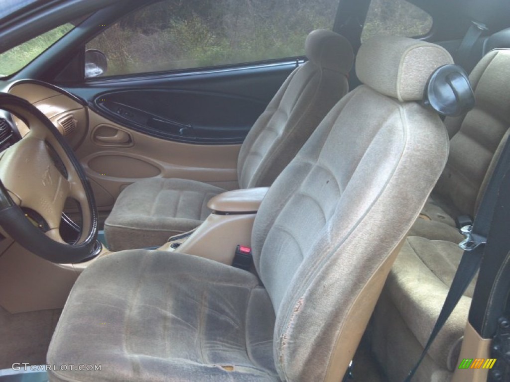 1995 Mustang V6 Coupe - Black / Saddle photo #10