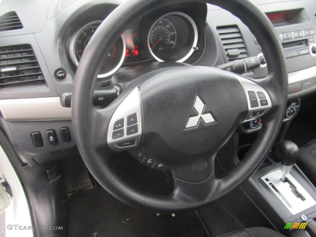 2012 Mitsubishi Lancer SE AWD Black Steering Wheel Photo #90490400