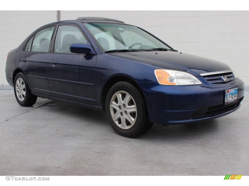 2003 Civic EX Sedan - Eternal Blue Pearl / Gray photo #1