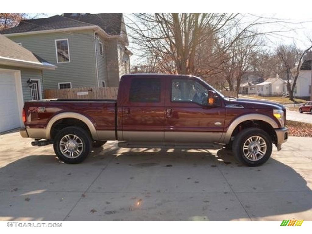 2012 F250 Super Duty XLT Crew Cab 4x4 - Autumn Red Metallic / Adobe photo #6