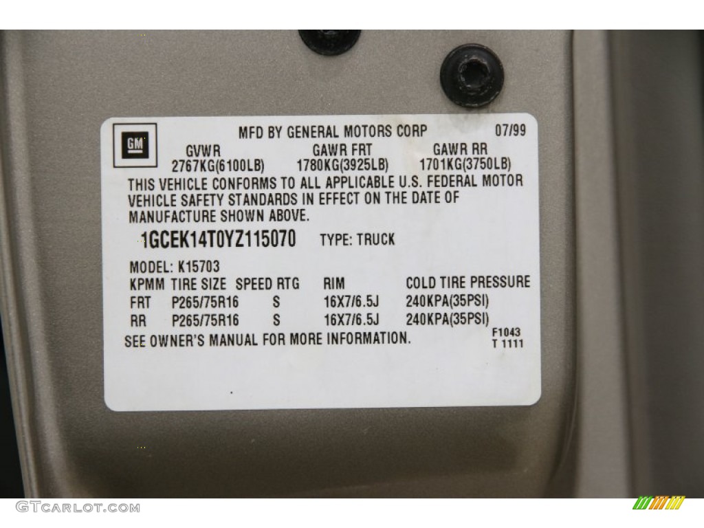 2000 Silverado 1500 LS Regular Cab 4x4 - Light Pewter Metallic / Medium Gray photo #15