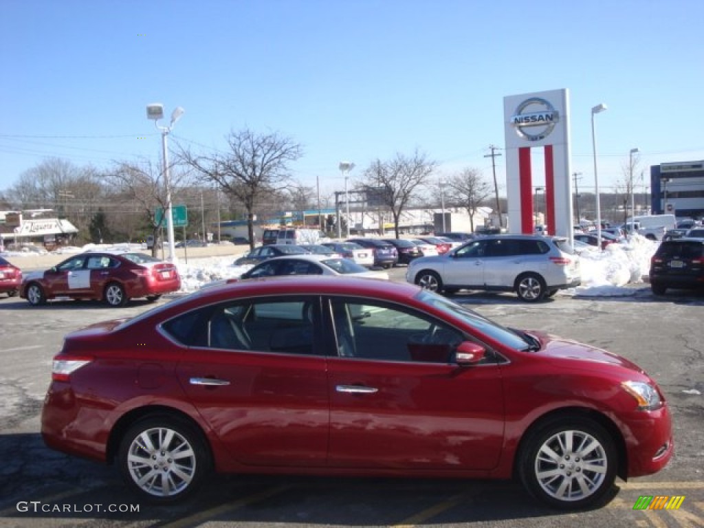 2013 Sentra SL - Red Brick / Charcoal photo #4