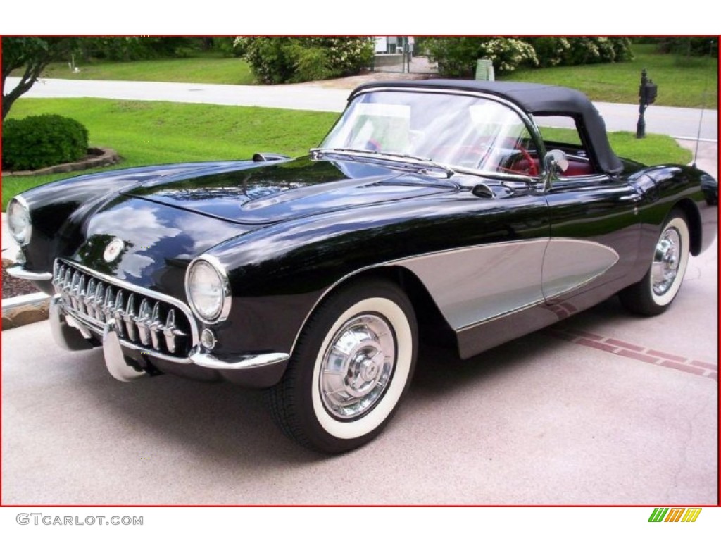 Onyx Black 1957 Chevrolet Corvette Standard Corvette Model Exterior Photo #90495813