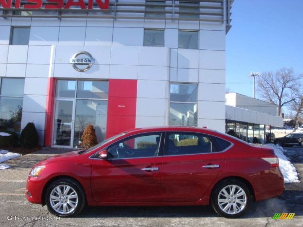 2013 Sentra SL - Red Brick / Charcoal photo #8