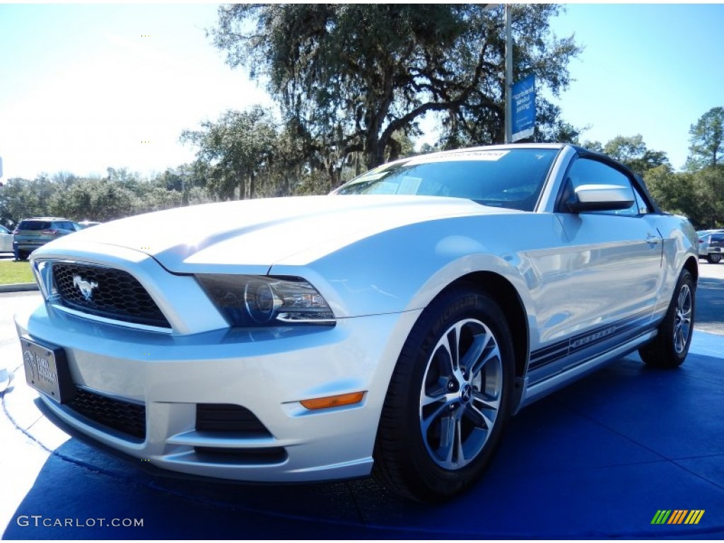 2014 Mustang V6 Premium Convertible - Ingot Silver / Medium Stone photo #1