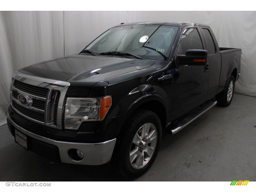 2010 F150 Lariat SuperCab - Tuxedo Black / Black photo #3