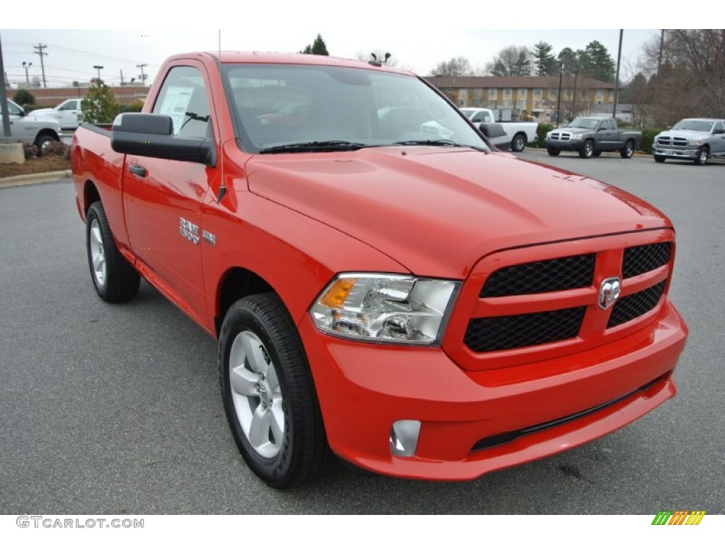 2014 1500 Express Regular Cab - Flame Red / Black/Diesel Gray photo #2